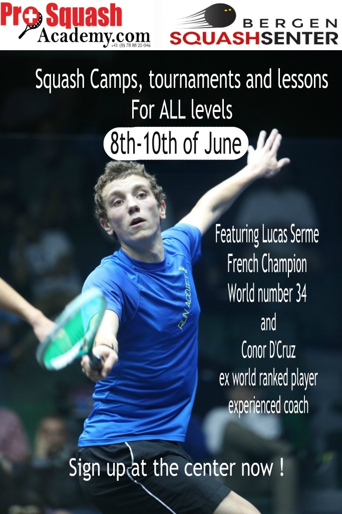 Lucas Serme-Conor D`Cruz – Squash camps & tournament in June